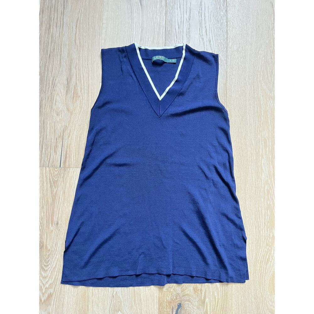 Ralph Lauren Sleeveless V-Neck Viscose Top M Breathable Soft Airy Golf Tennis